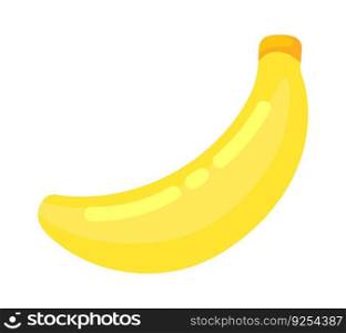 Colorful cartoon banana fruit icon isolated on white background. Doodle simple vector summer juicy food. Juice package or logo design element.