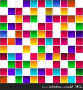 Colorful childish rainbow colored squares, seamless vector pattern