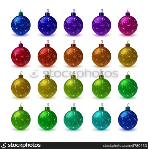 Colorful christmas balls. Set of isolated realistic decorations. Ball for the Christmas tree