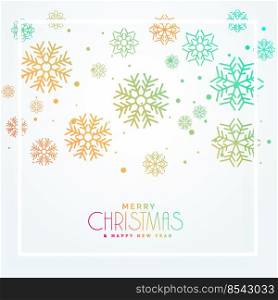 colorful christmas greeting snowflakes design beautiful design