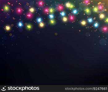 Colorful Christmas light on night background	
