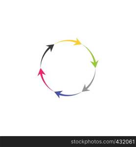 colorful circle arrows vector icon recycle logo