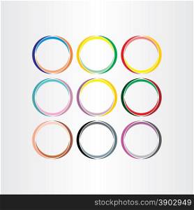 colorful circle frames set vector elements design