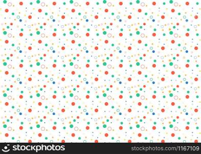 Colorful circle seamless pattern on gray background. Vector illustration
