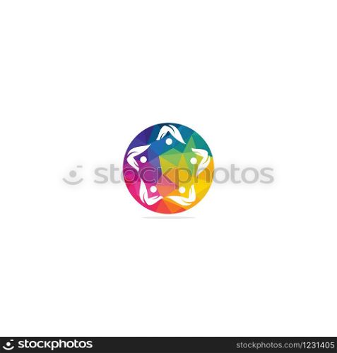 Colorful Circle Star United Community Logo, teamwork icon, Community Logo template