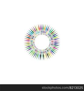colorful circle sun rays logo icon vector element