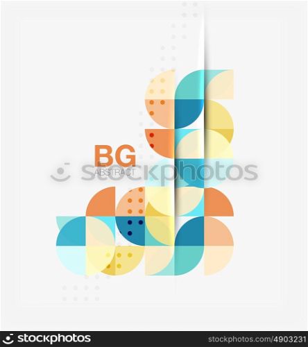 Colorful circles modern abstract composition with text. Geometric background. Vector template background for workflow layout, diagram, number options or web design