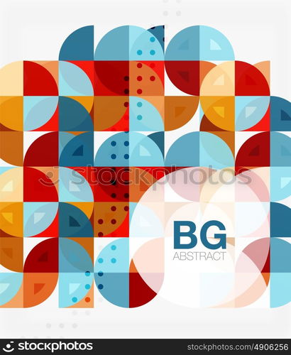 Colorful circles modern abstract composition with text. Geometric background. Colorful circles modern abstract composition with text. Geometric background. Vector template background for workflow layout, diagram, number options or web design