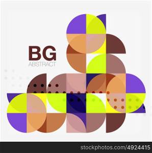 Colorful circles modern abstract composition with text. Geometric background. Colorful circles modern abstract composition with text. Geometric background. Vector template background for workflow layout, diagram, number options or web design