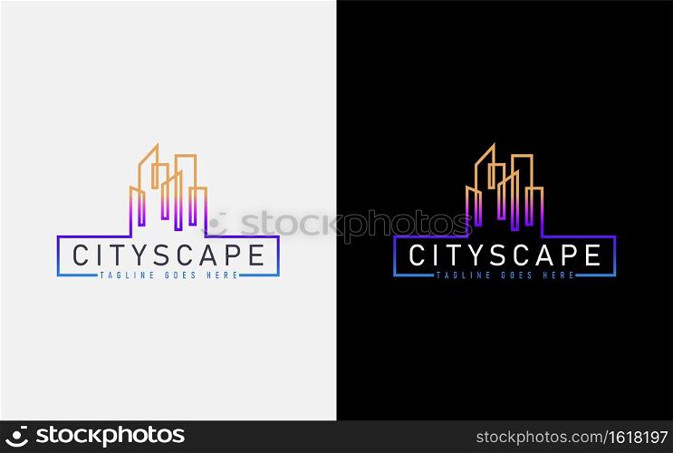 Colorful Cityscape Abstract Logo Design. Usable For Architecture, Business, Community, Tech, Services Company. Vector Logo Design Illustration. Graphic Design Element.