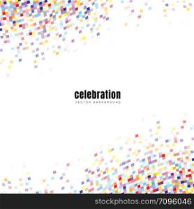 Colorful confetti elements isolated on white background with space for your text. You can use for celebration event and party. Vector illustration