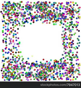 Colorful Confetti Frame Isolated on White Background. Confetti Frame
