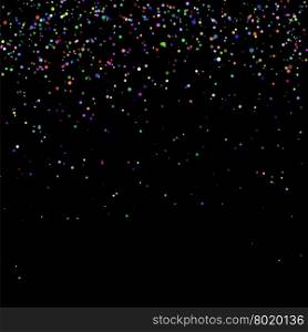 Colorful Confetti Isolated on Black Background. Abstract Colored Parts.. Colorful Confetti Isolated on Black Background