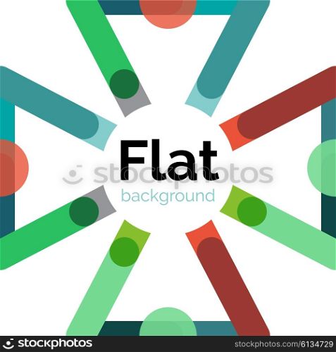 Colorful connected lines on white - abstract background. Colorful connected lines on white. Flat design abstract background
