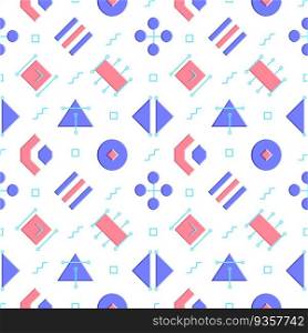 Colorful convex shapes seamless pattern design. Abstract shapes on white background. Vector design with repeating graphic elements. Geometric texture for wallpaper, poster, website. Colorful convex shapes seamless pattern design