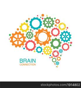 Colorful creative concept of the human brain, vector illustration
