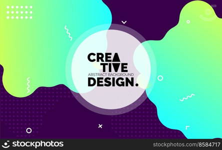 Colorful Creative template banner with gradient color. Design with liquid shape