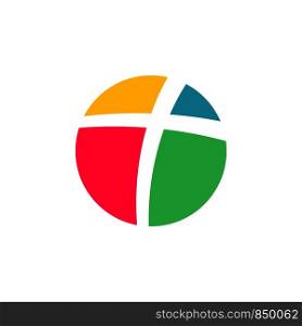 Colorful Cross Church Love Heart Logo Template Illustration Design. Vector EPS 10.