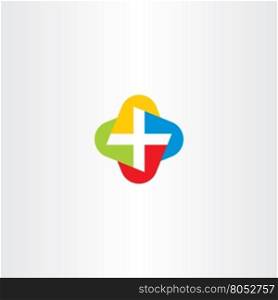 colorful cross medical symbol logo vector