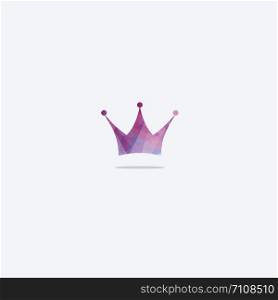Colorful crown logo design, abstract king crown vector icon.