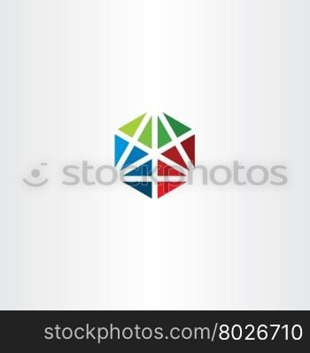 colorful cube icon vector logo symbol design