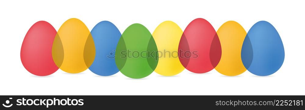 Colorful cute easter eggs. Set of 3d realistic eggs in celebration ornament. Vector illustration. . Colorful cute easter eggs. Set of 3d realistic eggs in celebration ornament.