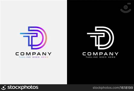 Colorful D and T Modern Logo Design. Usable For Business, Community, Foundation, Tech, Services Company. Vector Logo Design Illustration. Graphic Design Element.