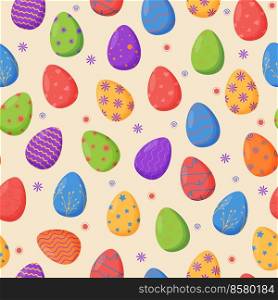 Colorful decorated Easter eggs seamless pattern. Spring holiday. Happy easter eggs. Seasonal celebration. Colorful decorated Easter eggs seamless pattern. Spring holiday. Happy easter eggs. Seasonal celebration.