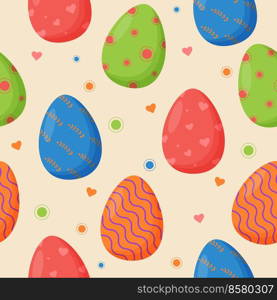 Colorful decorated Easter eggs seamless pattern. Spring holiday. Happy easter eggs. Seasonal celebration. Colorful decorated Easter eggs seamless pattern. Spring holiday. Happy easter eggs. Seasonal celebration.