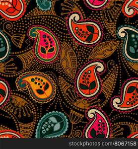 Colorful decorative pattern. Ethnic background. Paisley wallpaper
