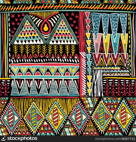 Colorful decorative pattern for shawl, bandana. Ethnic background