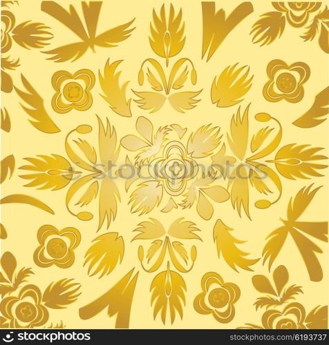 Colorful decorative wallpaper of the gilded colour. Decorative wallpaper of the gilded colour