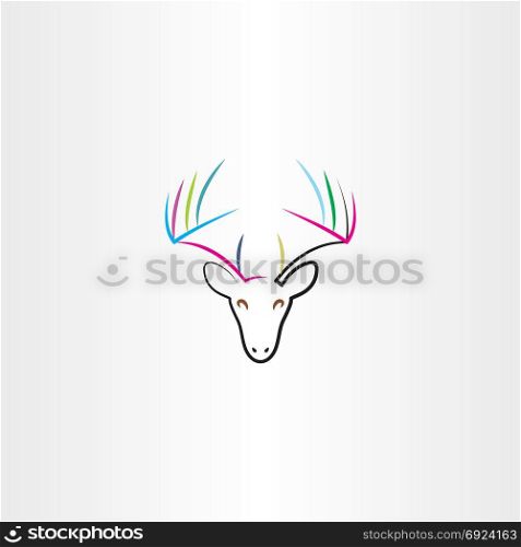 colorful deer icon drawing vector design