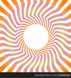 colorful deformated radial rays background with round copyspace in center