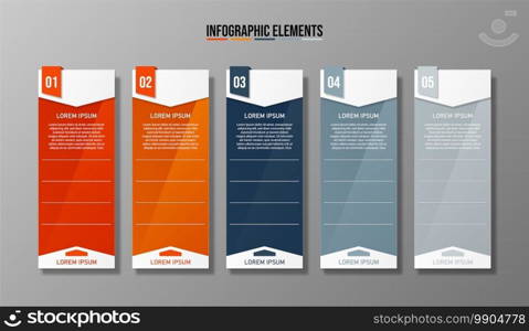 Colorful Design clean number 5 options banners template,graphic or website layout,easy to use.