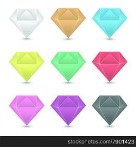 Colorful diamond icons set.Vector illustration
