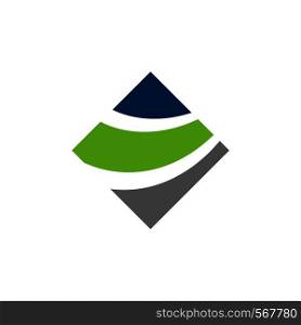 Colorful Diamond Swoosh Logo Template