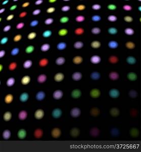 Colorful disco lights background with copy space.