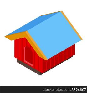 Colorful dog house icon isometric vector. Cute roof. Kennel puppy. Colorful dog house icon isometric vector. Cute roof