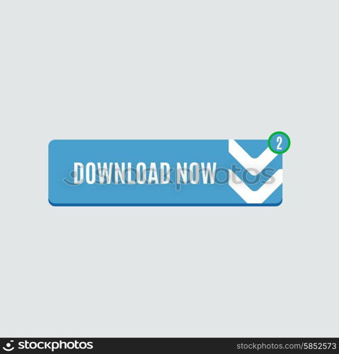 Colorful download web button with arrow. Modern flat design, paper graphic, website icon and design element