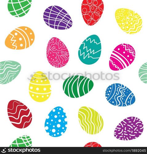 Colorful easter egg seamless pattern. Vector illustration.