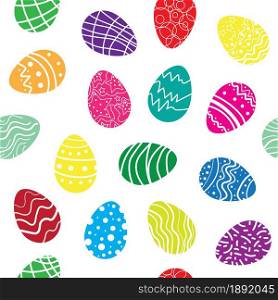 Colorful easter egg seamless pattern. Vector illustration.