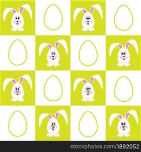 Colorful easter rabbit egg seamless pattern. Vector illustration.