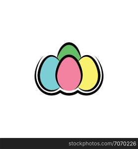 colorful eggs easter symbol logo icon