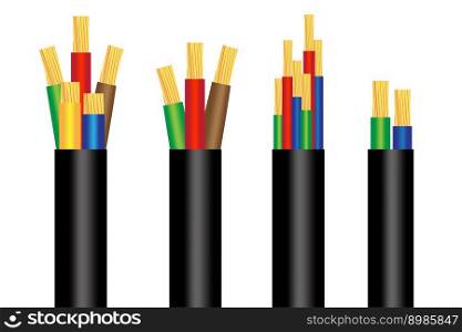 colorful electrical cable three wires. Technology background. Vector illustration. EPS 10.. colorful electrical cable three wires. Technology background. Vector illustration.