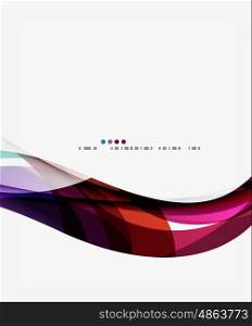 Colorful elegant wave creative layout. Vector template background for workflow layout, diagram, number options or web design