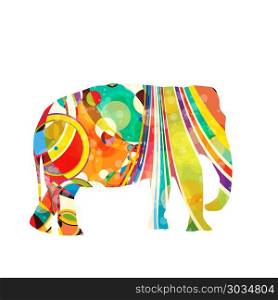 Colorful elephant icon on white background