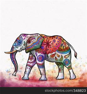 colorful elephant vector art