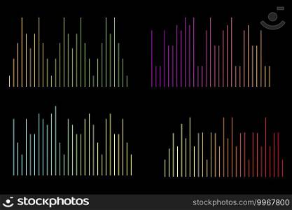 Colorful equalizer dark background. Vector sound wave. Rainbow texture. Vector illustration. Stock image. EPS 10.. Colorful equalizer dark background. Vector sound wave. Rainbow texture. Vector illustration. Stock image. 
