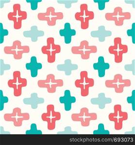 Colorful Ethnic Handdrawn Crosses Vector Seamless Pattern. BrightElegant Traditional Background Perfect for Textile and Stationery. Colorful Ethnic Handdrawn Crosses Vector Seamless Pattern.Bright Elegant Traditional Background